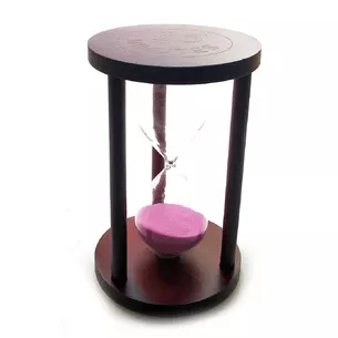 Hourglass 15 min pink sand (14.5x9x9 cm)