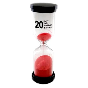 Hourglass 20 min pink sand (14x4.5x4.5 cm)