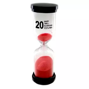 Песочные часы 20 мин розовый песок (14х4,5х4,5 см)