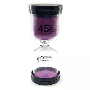 Hourglass 45 min purple sand (13x5.5x5.5 cm)