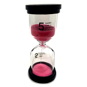 Hourglass (5 minutes) Pink sand (10.5x4.5x4.5 cm)