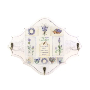 Lavender key holder hanger, solid wood plaques (32x25 cm.)