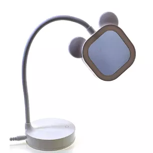Table mirror with LED lighting on battery, white (28x10x10 cm)
