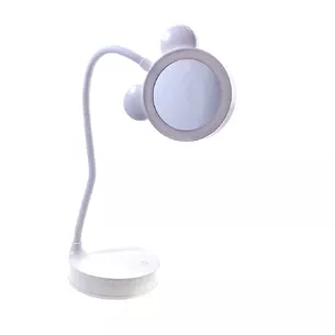 Table mirror with LED lighting on battery, white (29x10x10 cm)
