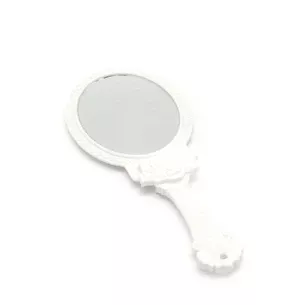 White folding cosmetic mirror (9.5x8x1.5 cm)