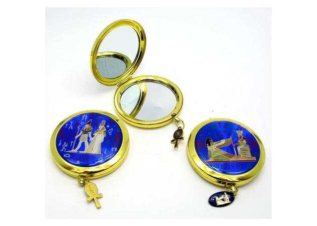 Фото 1 - Cosmetic mirror with gold body Egyptian theme