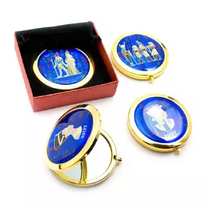 Зеркальце косметический Египет золото (d-7 см) (в коробке + чехол) 23947