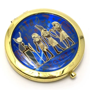 Cosmetic mirror Egypt gold (d-7 cm) (in a box + case) A