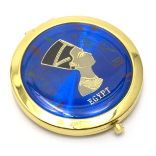 Cosmetic mirror Egypt gold (d-7 cm) (in a box + case) D