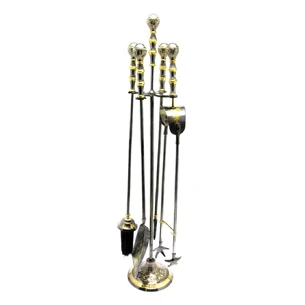 Bronze fireplace set (69x13x13 cm)