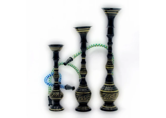 Фото 1 - Black bronze hookahs (no. 3 pcs.) (6,8,10) (15,20,24cm)