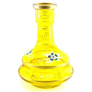 Glass hookah flask yellow (26x18x18 cm internal d-4.5 cm)