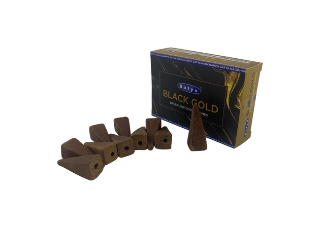 Фото 1 - Black Gold Backflow Dhoop Cone (Satya) 10 cones in a package