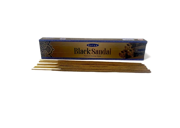 Фото 1 - Black Sandal premium incence sticks (Черный Сандал) (Satya) пыльцевое благоухание 15 гр.