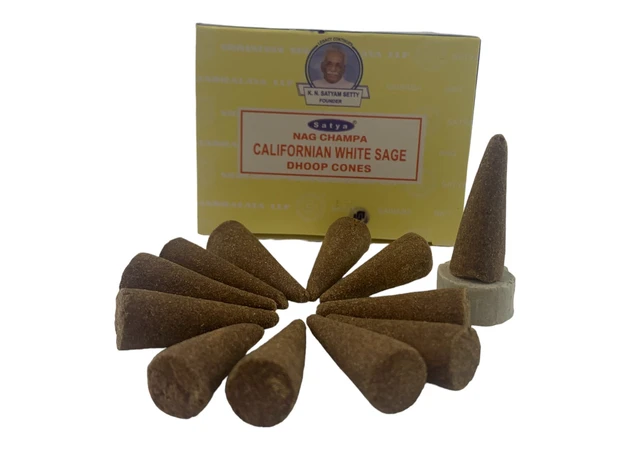 Фото 1 - Californian White Sage Dhoop Cone (Біла Шавлія)(Satya) 12 конусів в упаковці