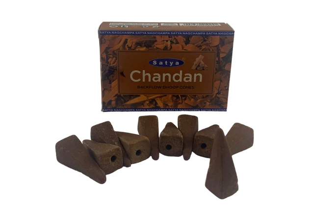 Фото 1 - Chandan Backflow Dhoop Cone (Сандал)(Satya) 10 конусов в упаковке