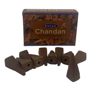 Chandan Backflow Dhoop Cone (Sandal) (Satya) 10 cones in a package
