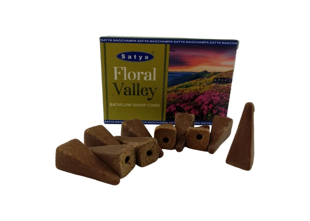 Фото 1 - Floral Valley Backflow Dhoop Cone (Квіткова Долина) (Satya) 10 конусів в упаковці