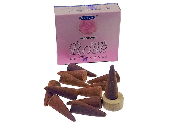 Фото 1 - Fresh Rose dhoop cones (Satya) конусы