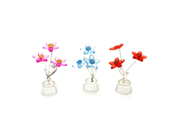 Фото 1 - Crystal flower (3 flowers) (4.5x4.5x10 cm)