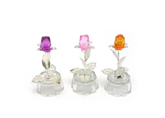 Фото 1 - Crystal flower on a silver stem (1 bud) (9.5x4x4 cm) (6315)