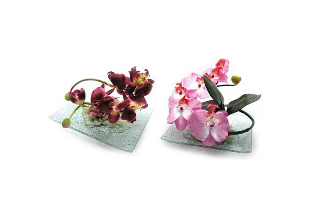 Фото 1 - Orchid flower on a glass stand (20x15 cm)