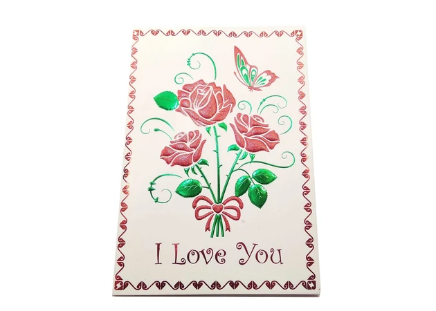 Фото 1 - Postcard 3D Bouquet I Love You! with an envelope (19x13 cm)