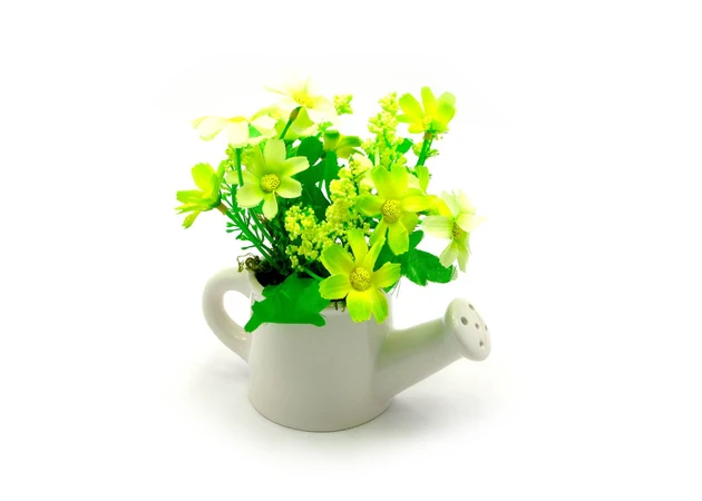 Фото 1 - Flowers in a watering can (14x13.5x7.5 cm)