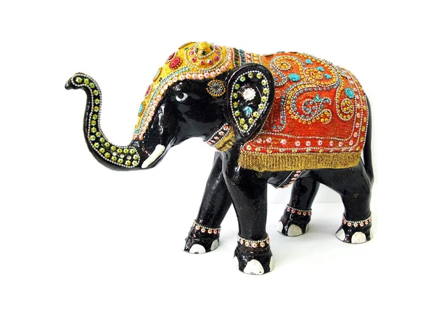 Фото 1 - Metal elephant with inlay (40x28x16 cm)