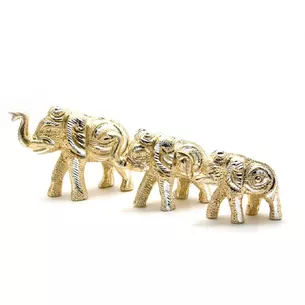 Aluminum carved elephants (no. 3 pcs) (11.5x7.5cm8x6cm8x5.5cm)