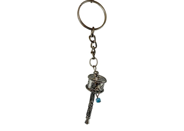 Фото 1 - Keychain Prayer Drum blue bead (4x4x1.5 cm)