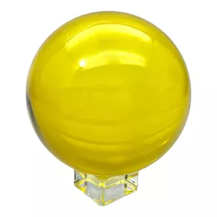 Crystal ball on a yellow stand (d-10.5 cm)