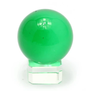 Crystal ball on a green stand (4 cm)