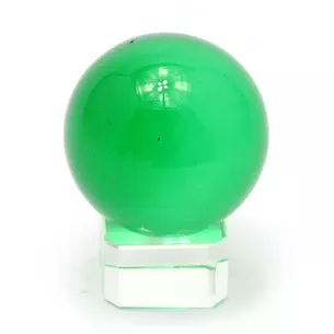 Crystal ball on a green stand (4 cm)