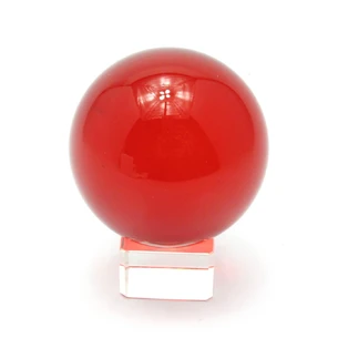 Red crystal ball on a stand (6 cm)