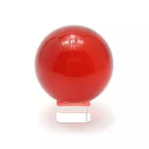 Red crystal ball on a stand (8 cm)