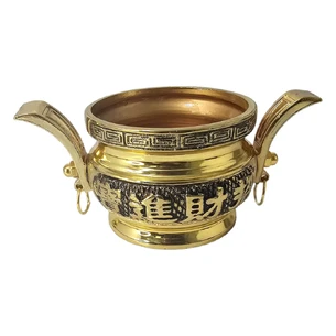 Gold Dragon incense burner (10.5x7.3x10 cm)