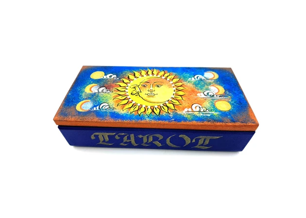 Фото 1 - Box for Moon-Sun tarot cards (200*100*55cm), solid wood, painted by hand.