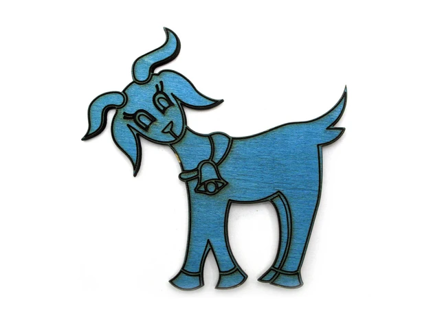 Фото 5 - Wood magnet Year of the blue wooden kizonka 2015