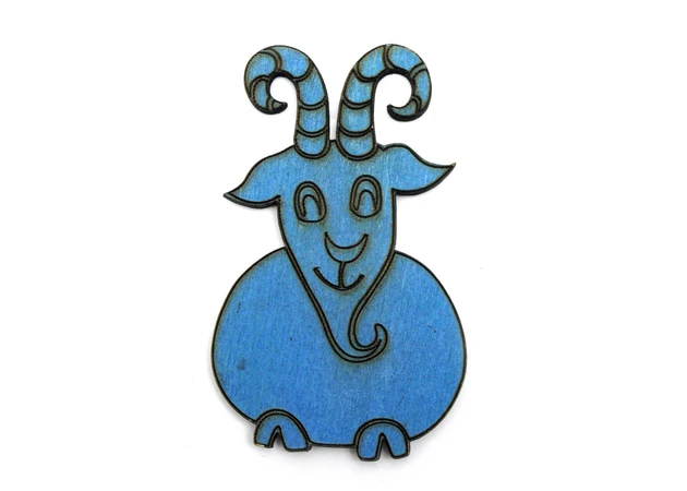 Фото 2 - Wood magnet Year of the blue wooden kizonka 2015