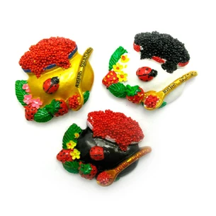 Refrigerator magnet Pot with caviar (6x7.5x2 cm)