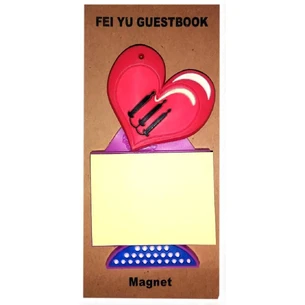 Fridge magnet heart with sticker (9x5 cm) B
