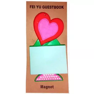 Fridge magnet heart with sticker (9x5 cm) C