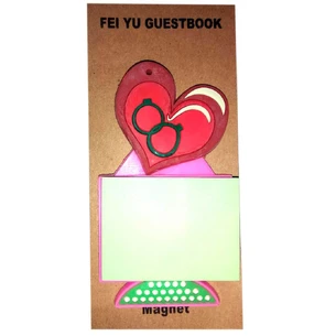 Fridge magnet heart with sticker (9x5 cm) A