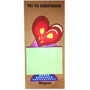 Fridge magnet heart with sticker (9x5 cm) M