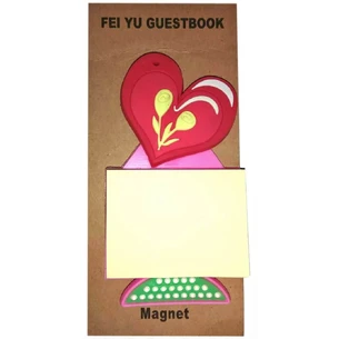 Fridge magnet heart with sticker (9x5 cm) N