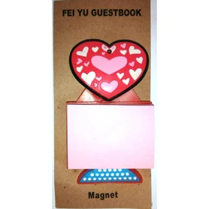 Fridge magnet heart with sticker (9x5 cm) R