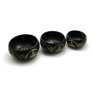 Singing bowls Buddha (no. 3 pcs) (d-11.5, h-7 cm) (d-13.5, h-7 cm) (d-15, h-7.5 cm)