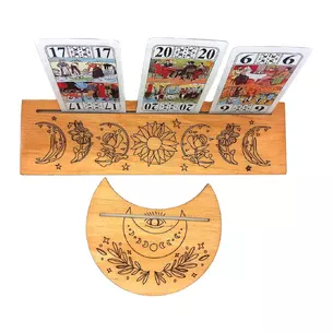 Stands for Tarot cards (25×7.5 cm) and (10.5×12.5 cm) flowers, light.