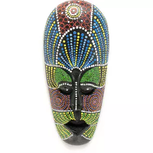 Painted wooden mask (24.5x10x2.5 cm)